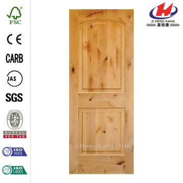 36 po x 80 po. Rustic Knotty Alder 2 panneaux Top Rail Arch Solid Wood Core à gauche Main simple Prehung Porte d&#39;intérieur